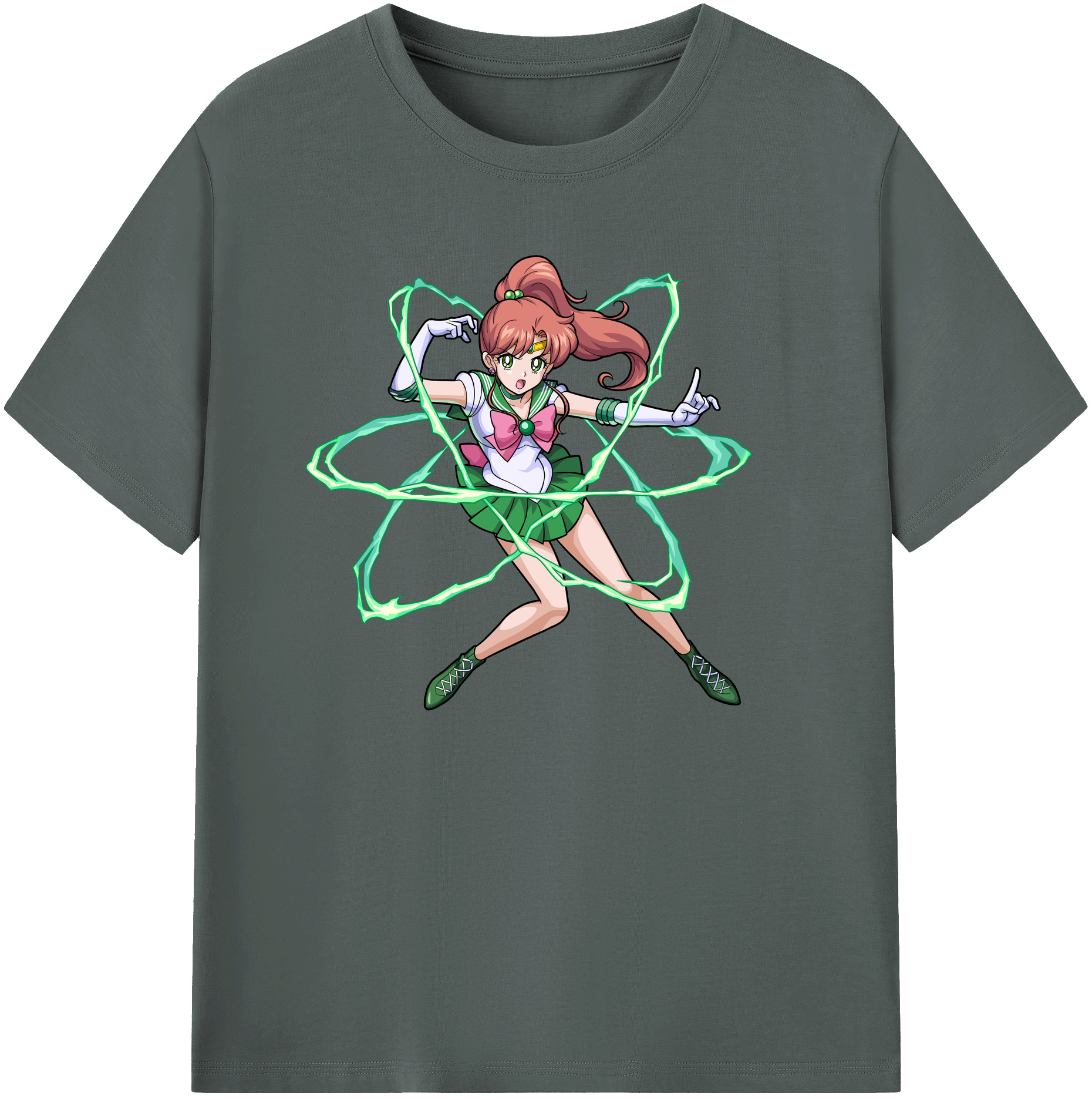 （画像用） 美少女戦士セーラームーン 木野 まこと きの まこと Sailor Moon Kino Makoto （セーラージュピター；Sailor Jupiter） 綿100％ メンズ半袖Tシャツ｜肌触りやわらか＆通気性